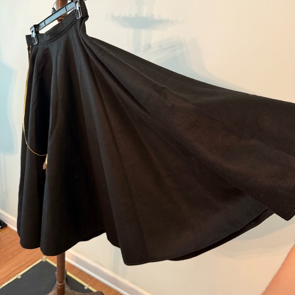 Vintage Handmade Black Felt Poodle Skirt 1950s Grease Costume Play Women's Sz S - Picture 8 of 9